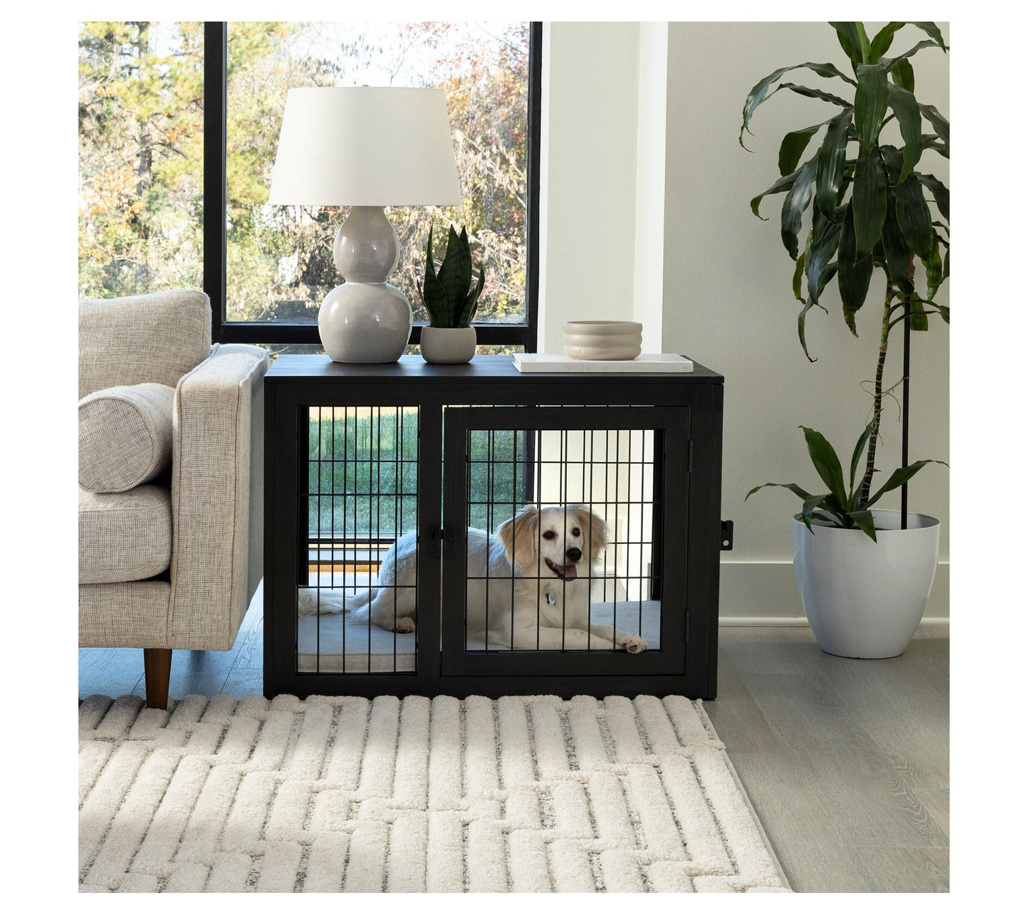 Petmaker Furniture-Style Acacia Wood Dog Crate