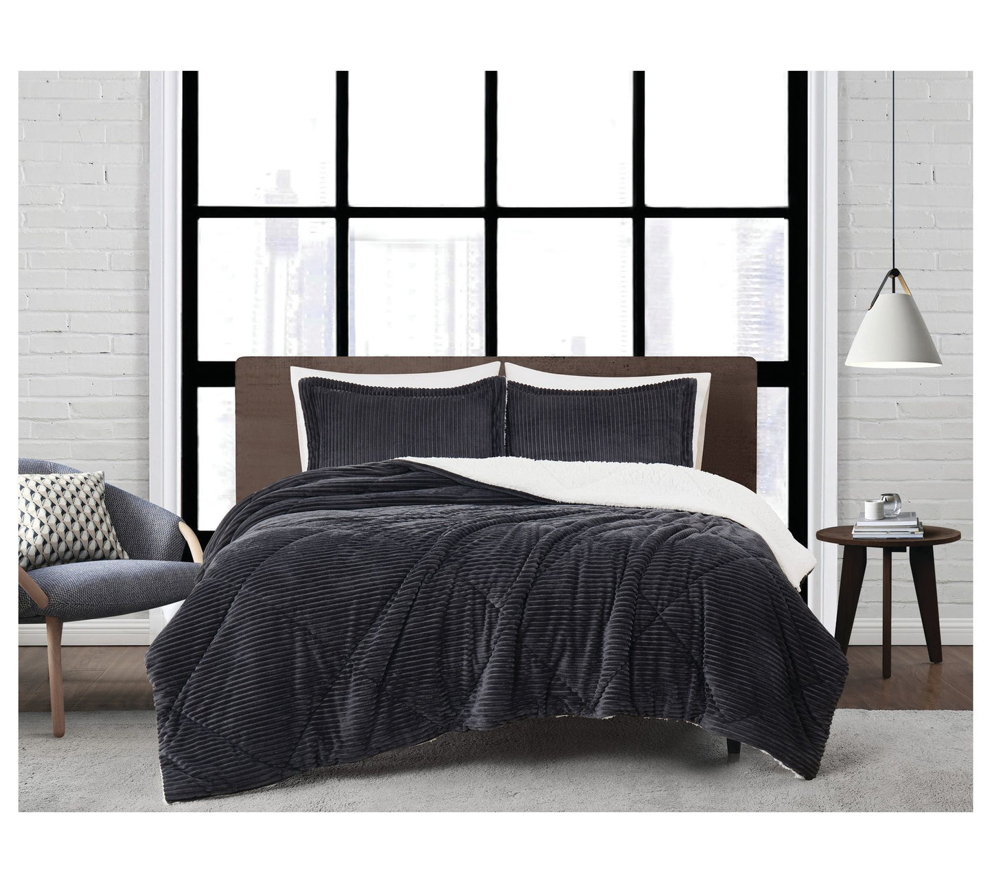 London Fog Corduroy Full/Queen 3 Piece Comforter Set