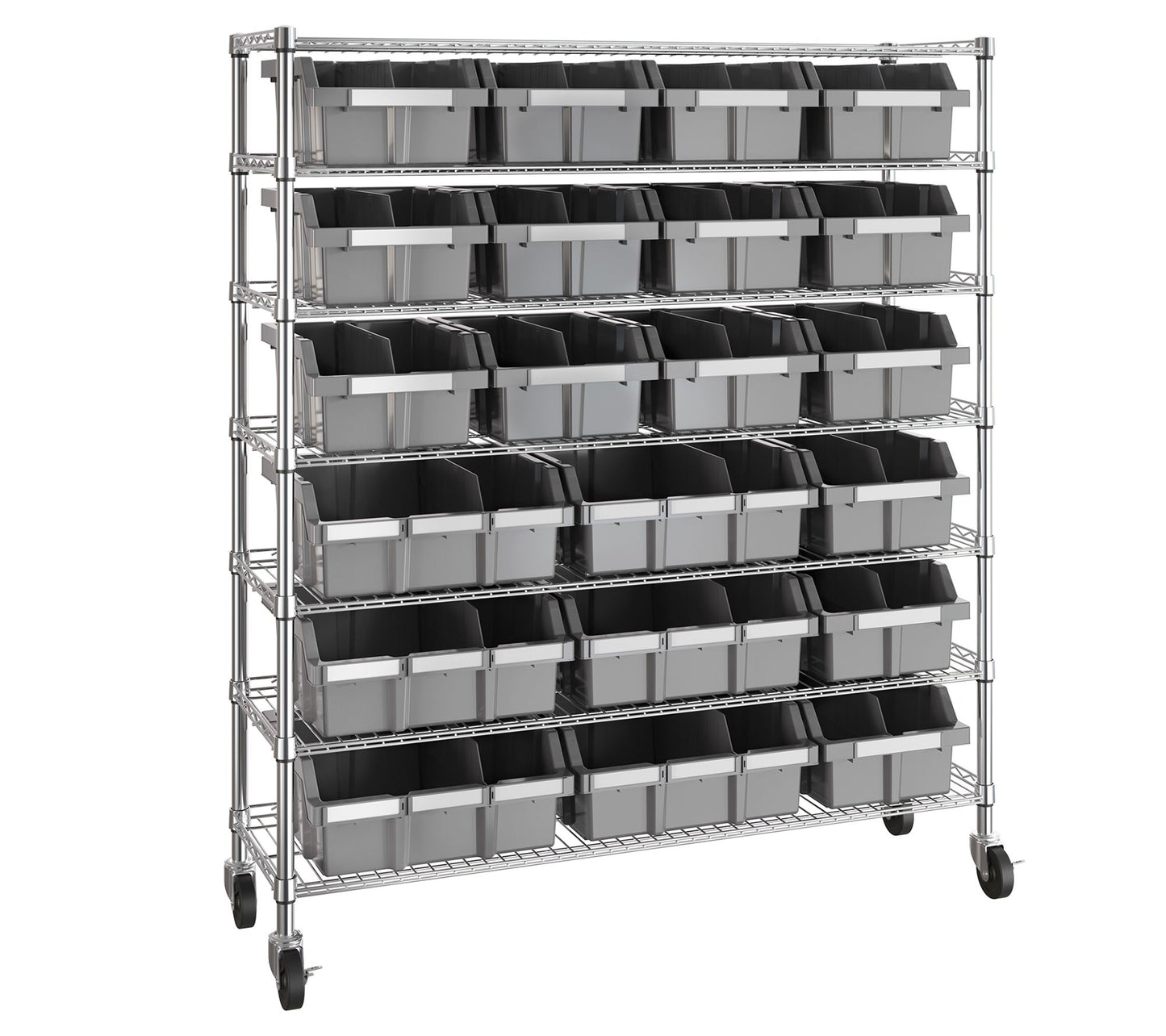 Seville Classics 7-Tier NSF 21-Bin Rack, 48" W x 14.25" D x 56