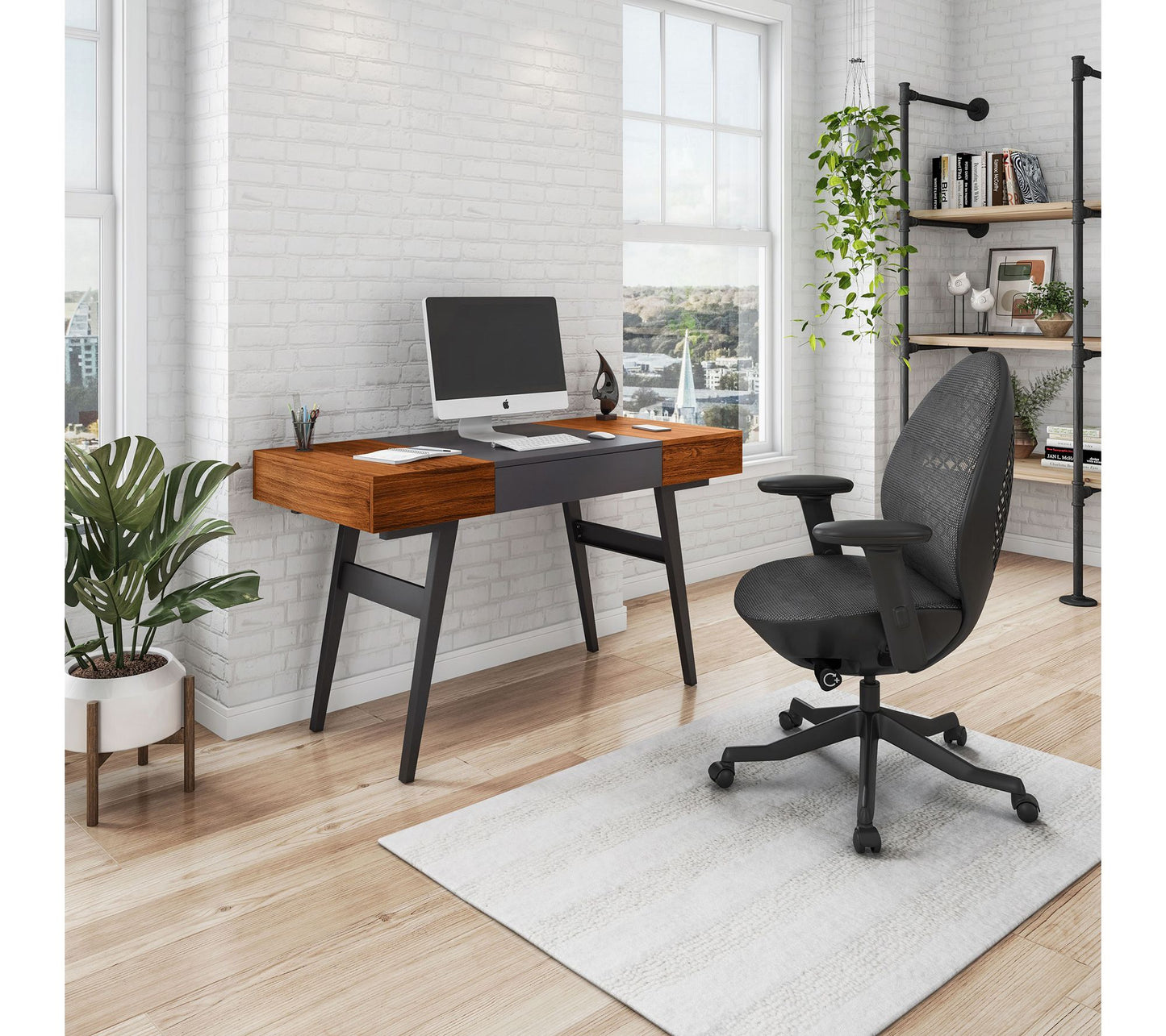 Techni Mobili Writing Desk Dual Side & Pull-Out Front Drawer