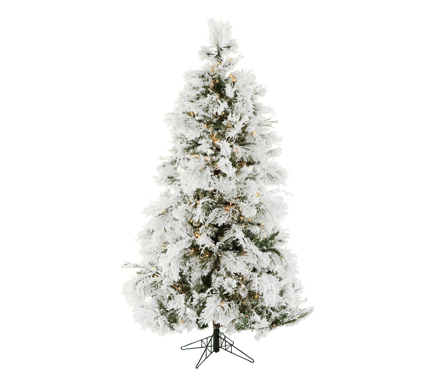 Christmas Time 4-Ft.Frosted Fir Flocked Slim Christmas Tree wi