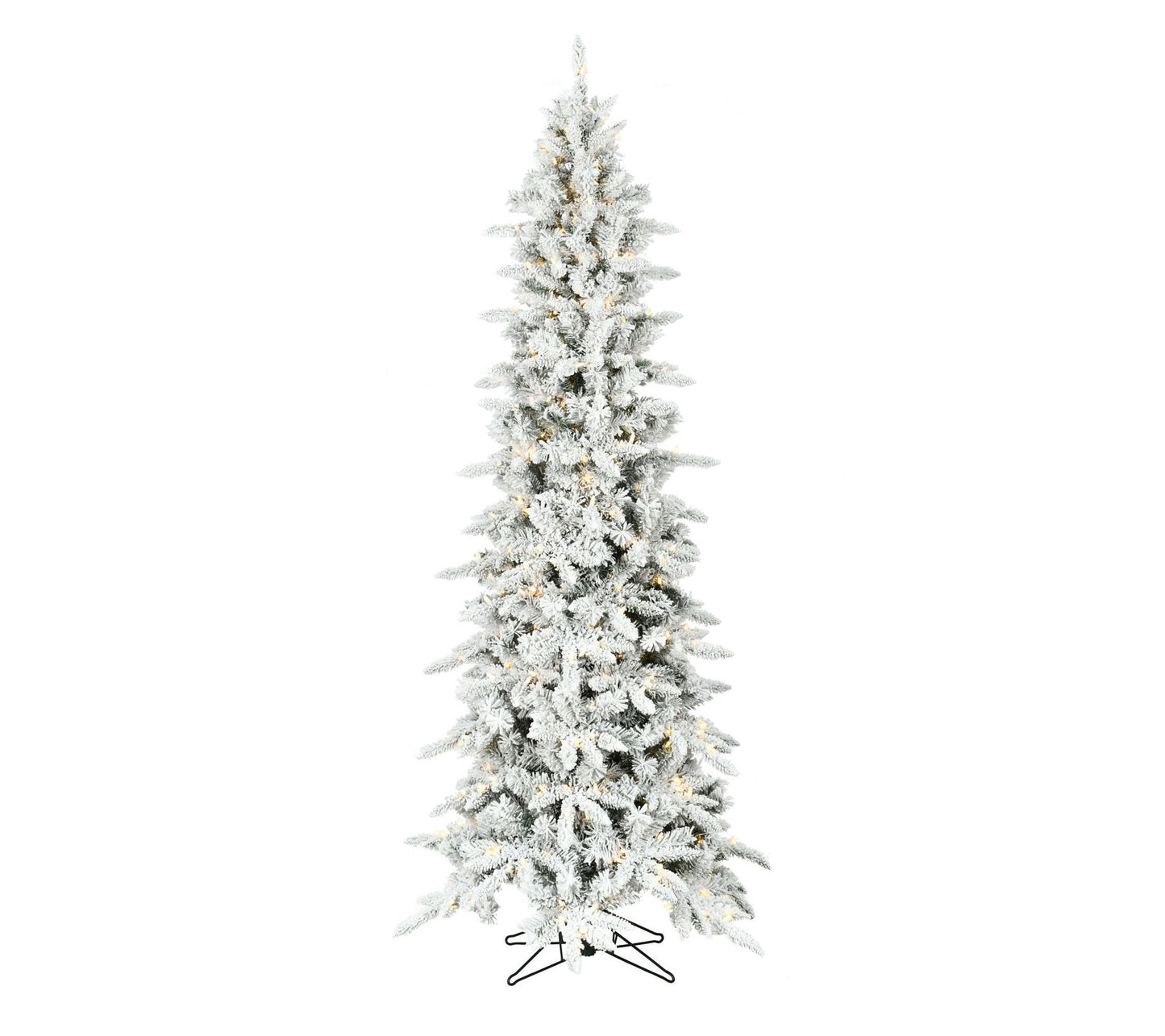 Christmas Time 6.5-Ft. Slim Wh ite Pine Flocke d Christmas