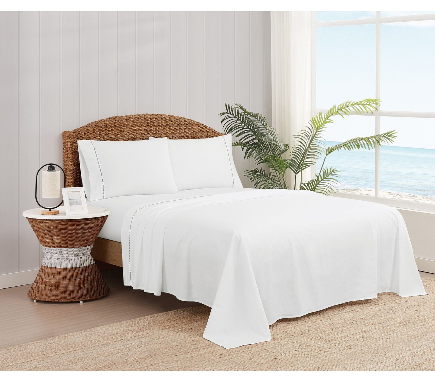 Oceanfront Resort Solid Percale 5 Piece Split King Sheet Set