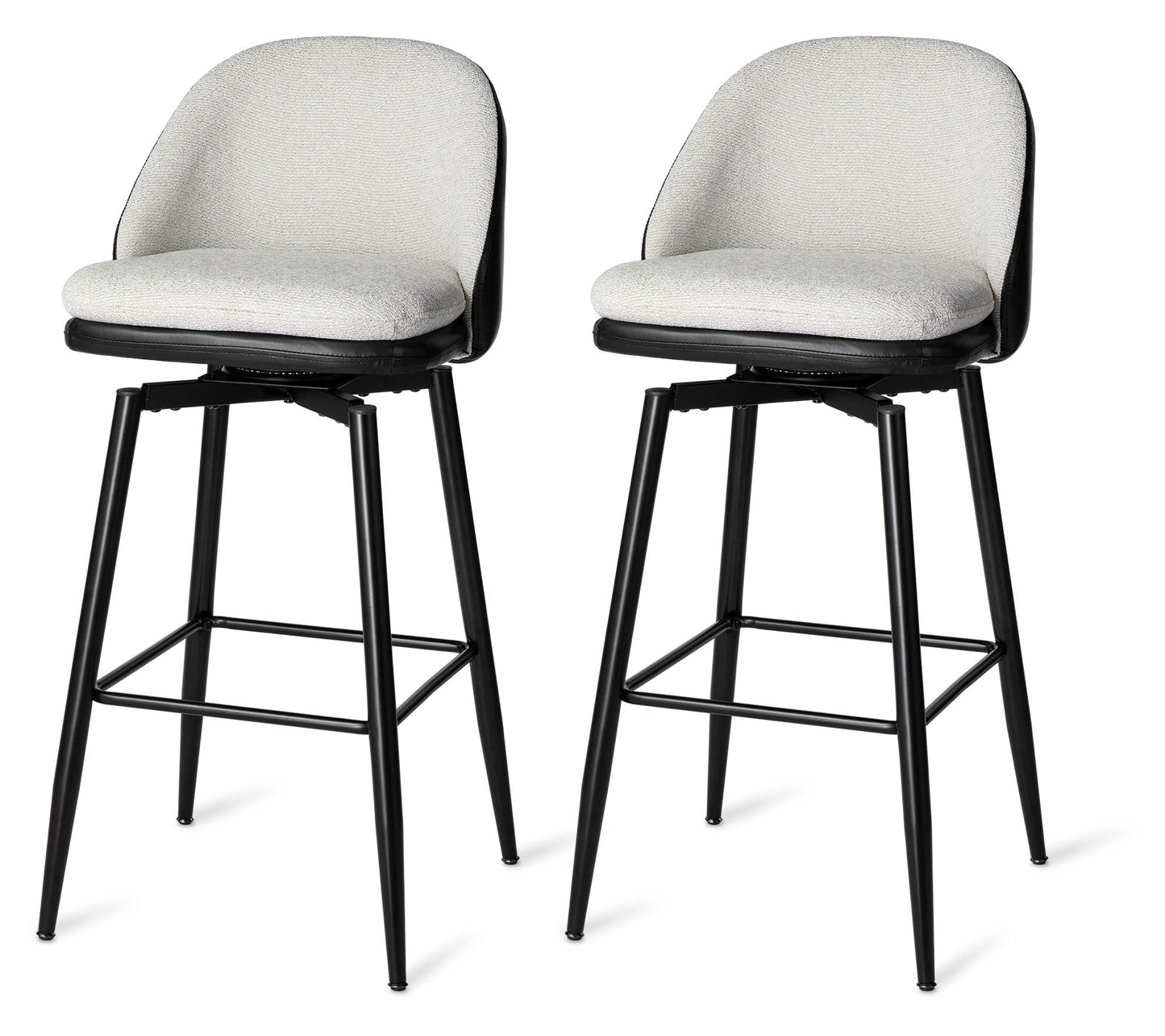 Glitzhome Modern Two Toned Color Swivel Bar Stools S/2