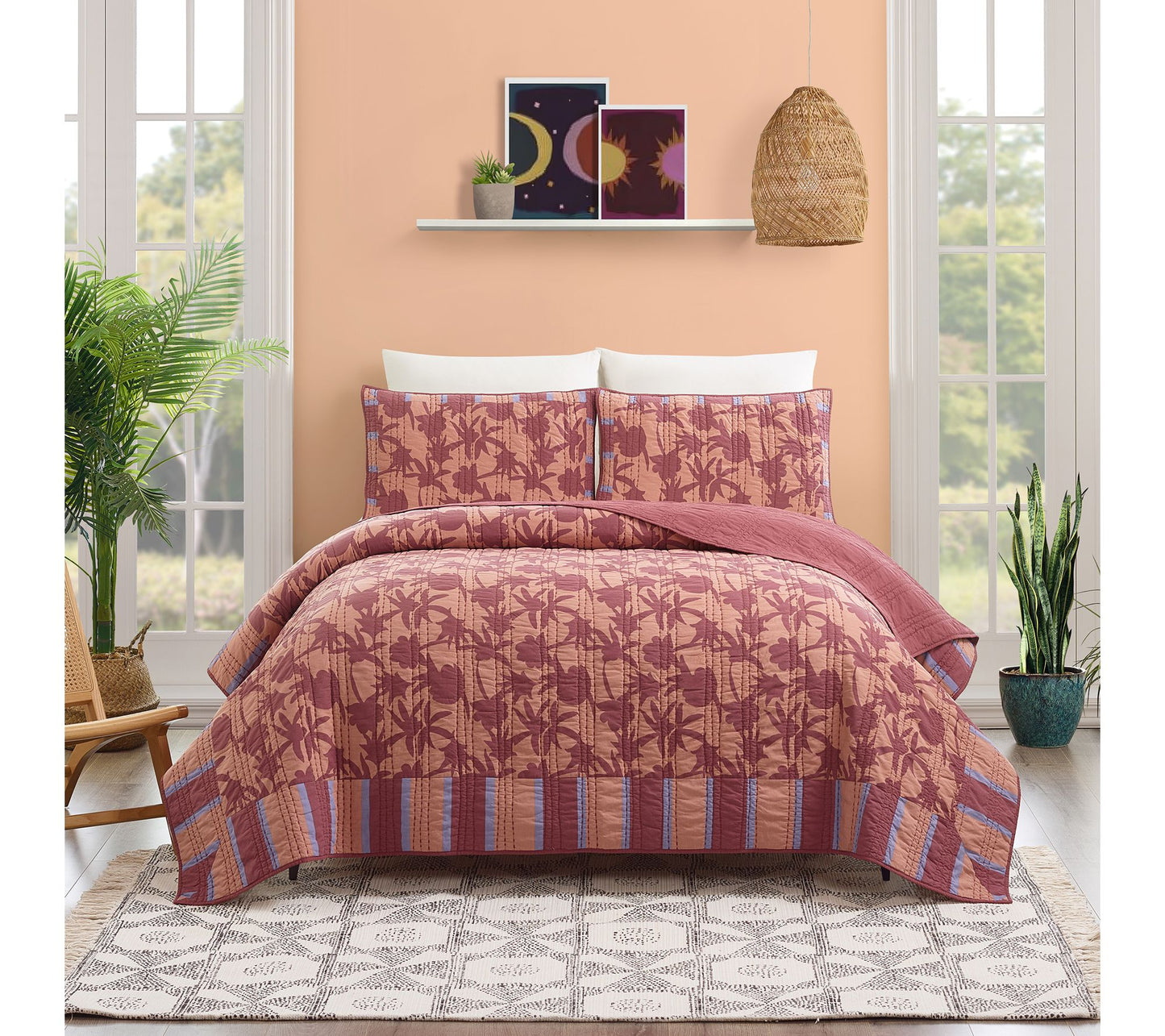 Jungalow Natalia 3pc King Cotton Quilt Set