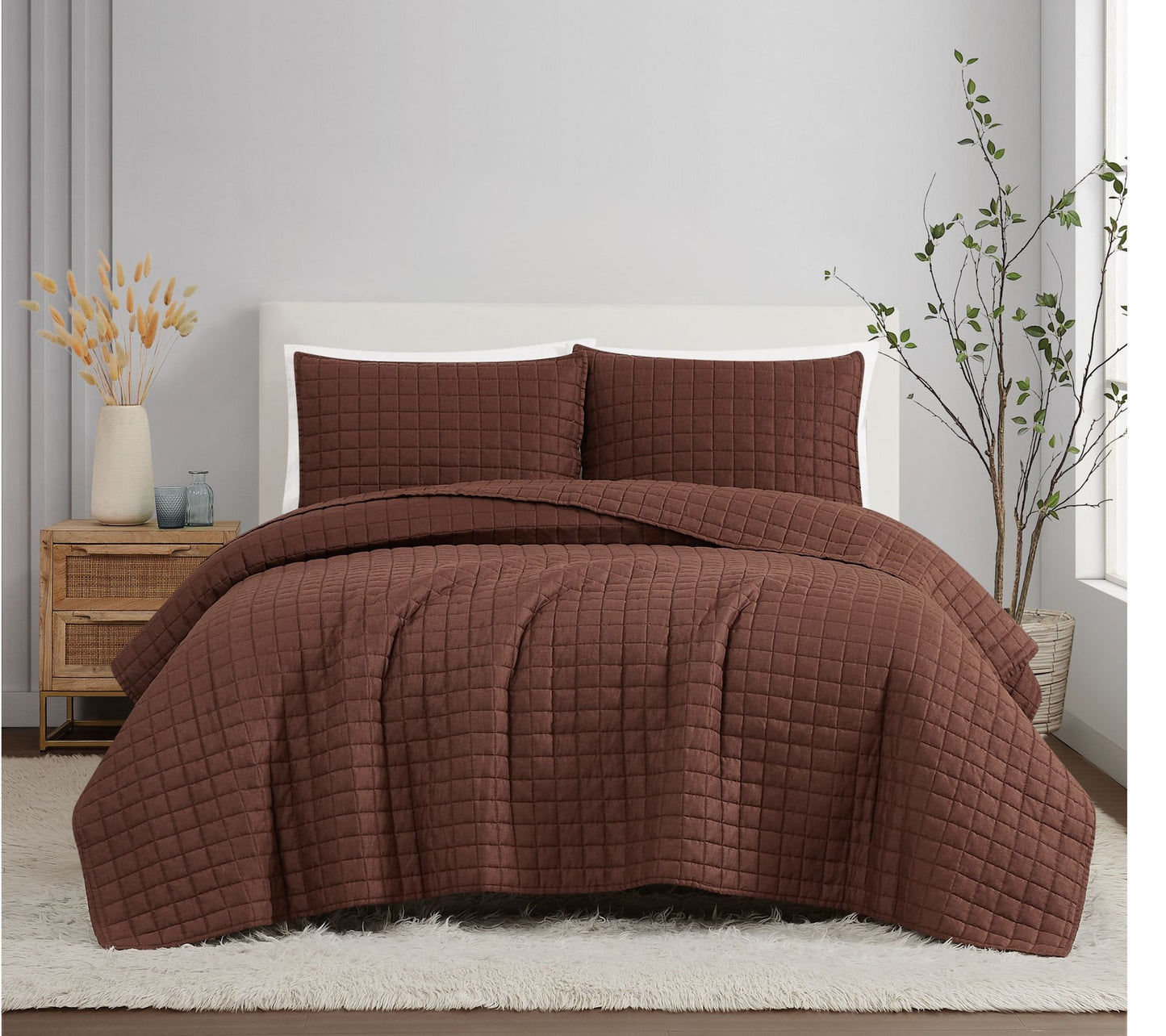 Brooklyn Loom Flax Linen King 3-Piece Quilt Set