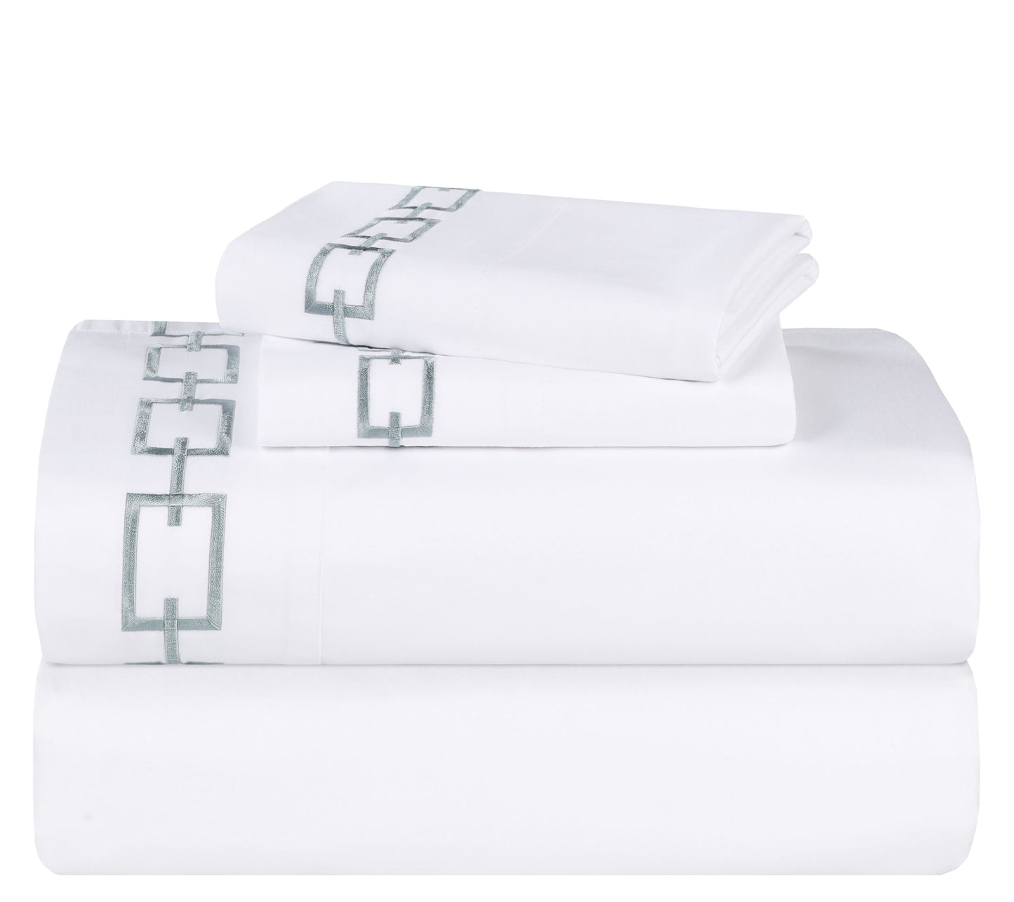 Superior Chain Links Cotton Embroidered Bed Sheet Set-King