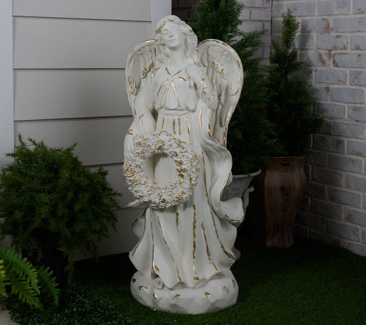 39" Indoor/Outdoor Gold Brushed Holiday Angel by Kim Gravel