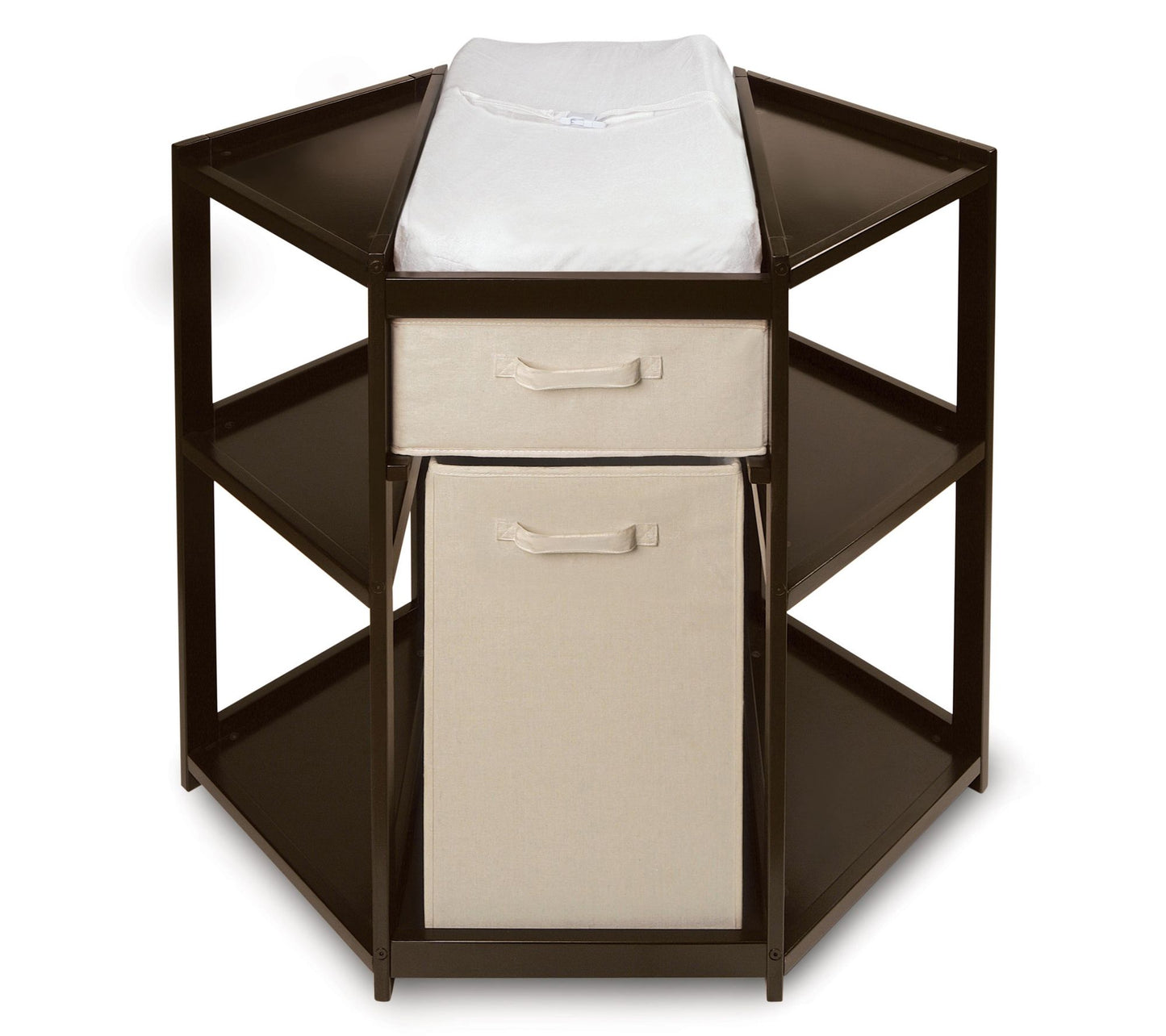 Badger Basket Diaper Corner Baby Changing Tablewith Hamper