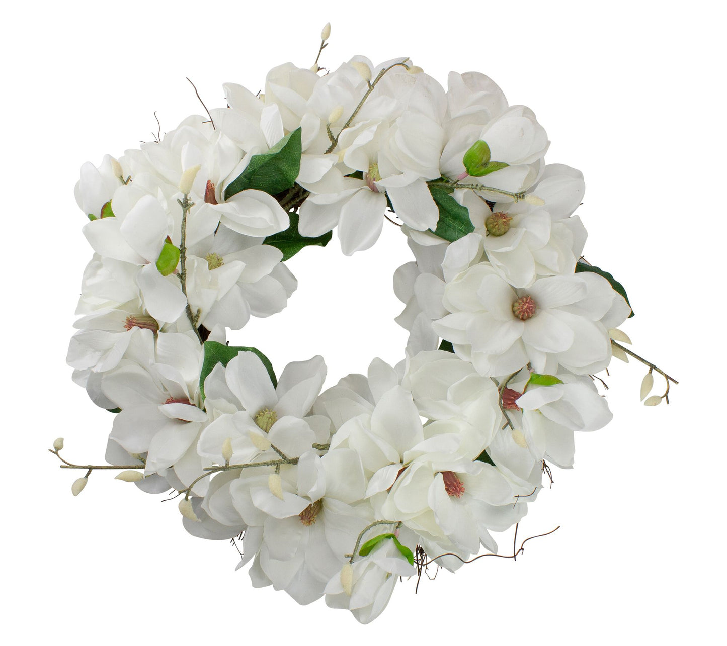 Northlight White Magnolias Spring Wreath - 24-Inch Unlit