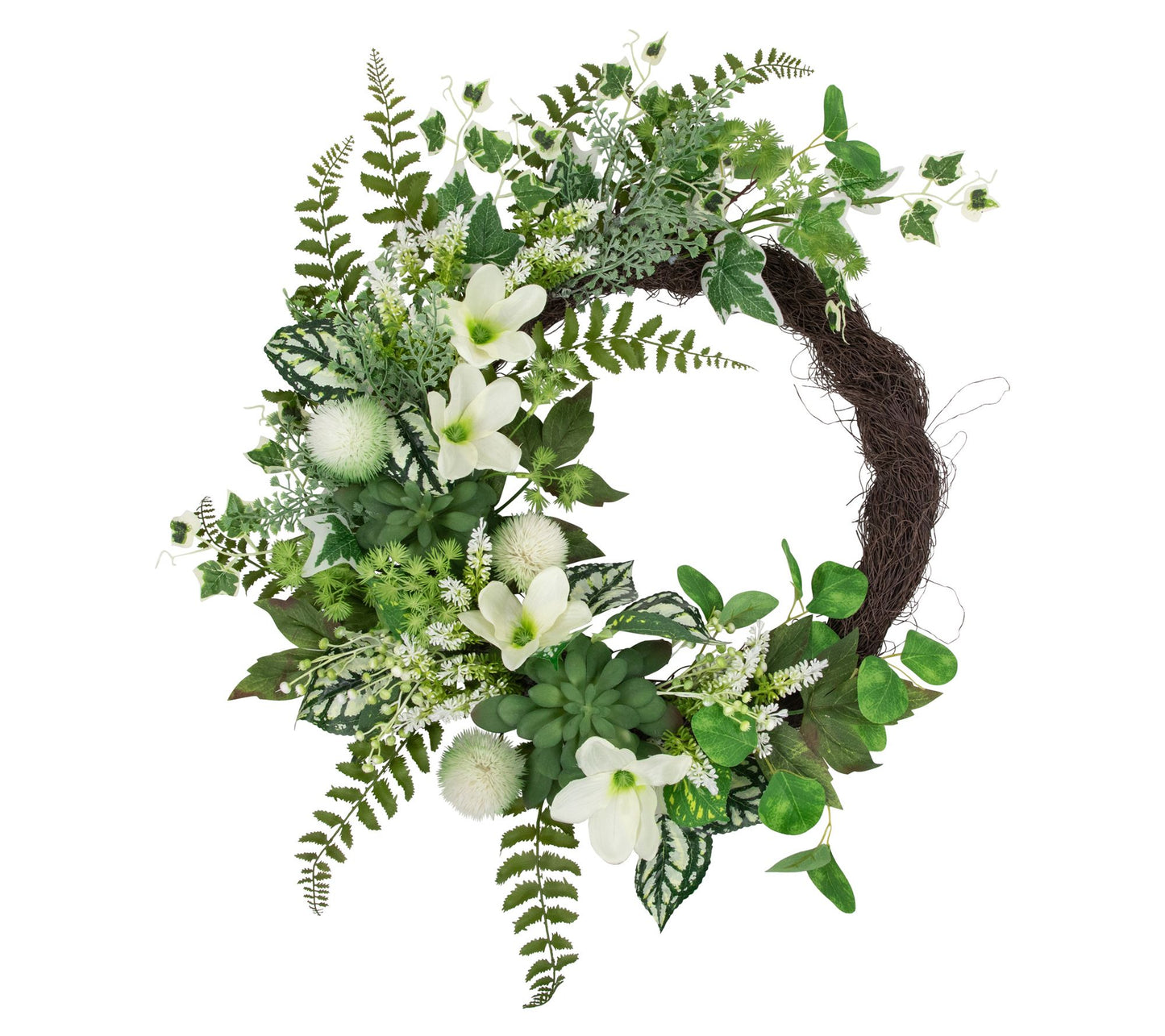 Northlight Mixed Wildflowers and Magnolias Spring Wreath