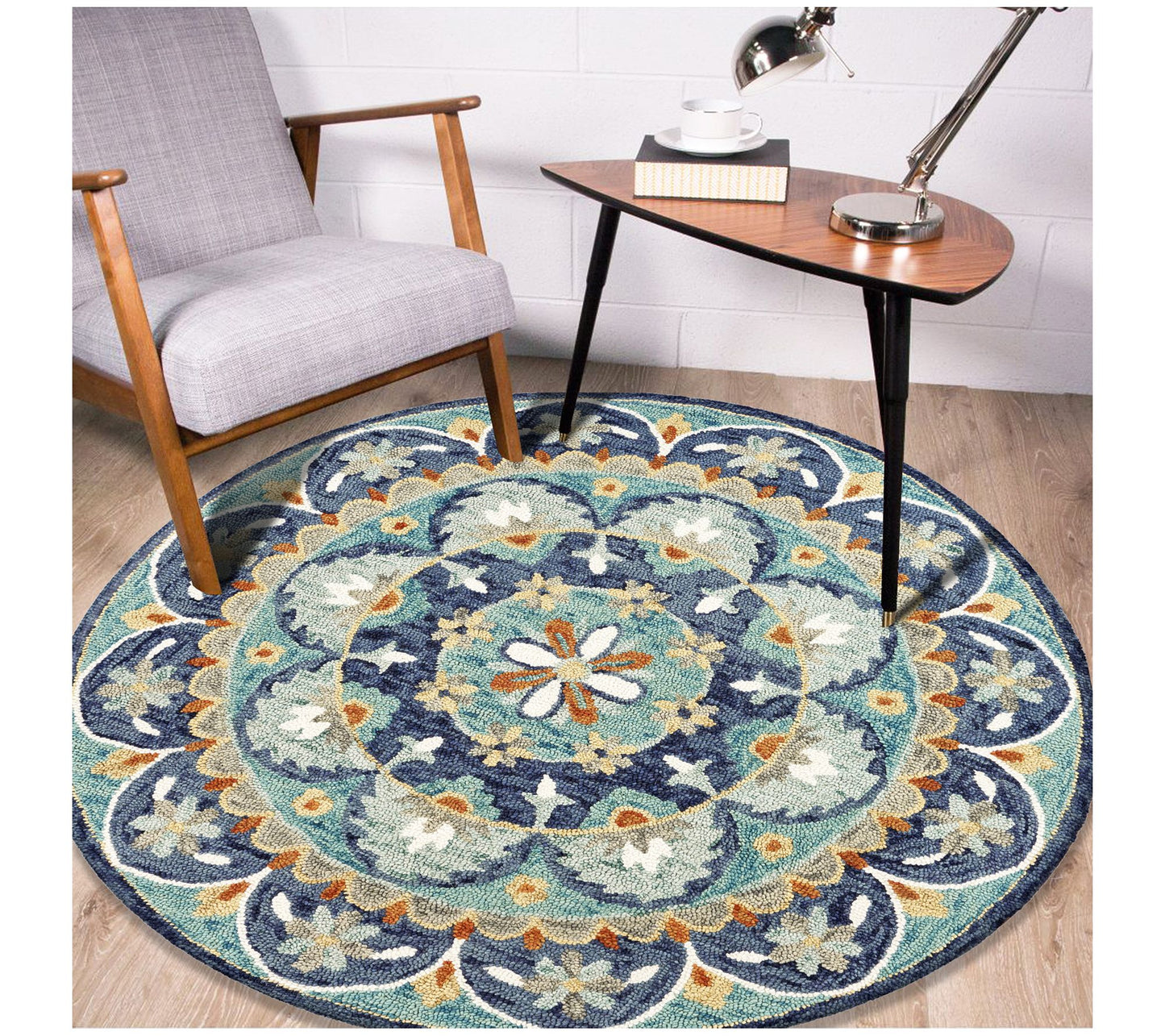 Ox Bay May Floral Medallion Wool Indoor 6' Round Rug
