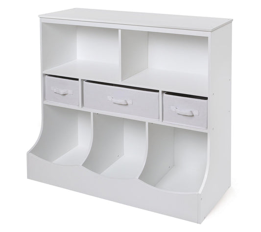 Badger Basket Combo Bin Wood Storage Unit withThree Baskets