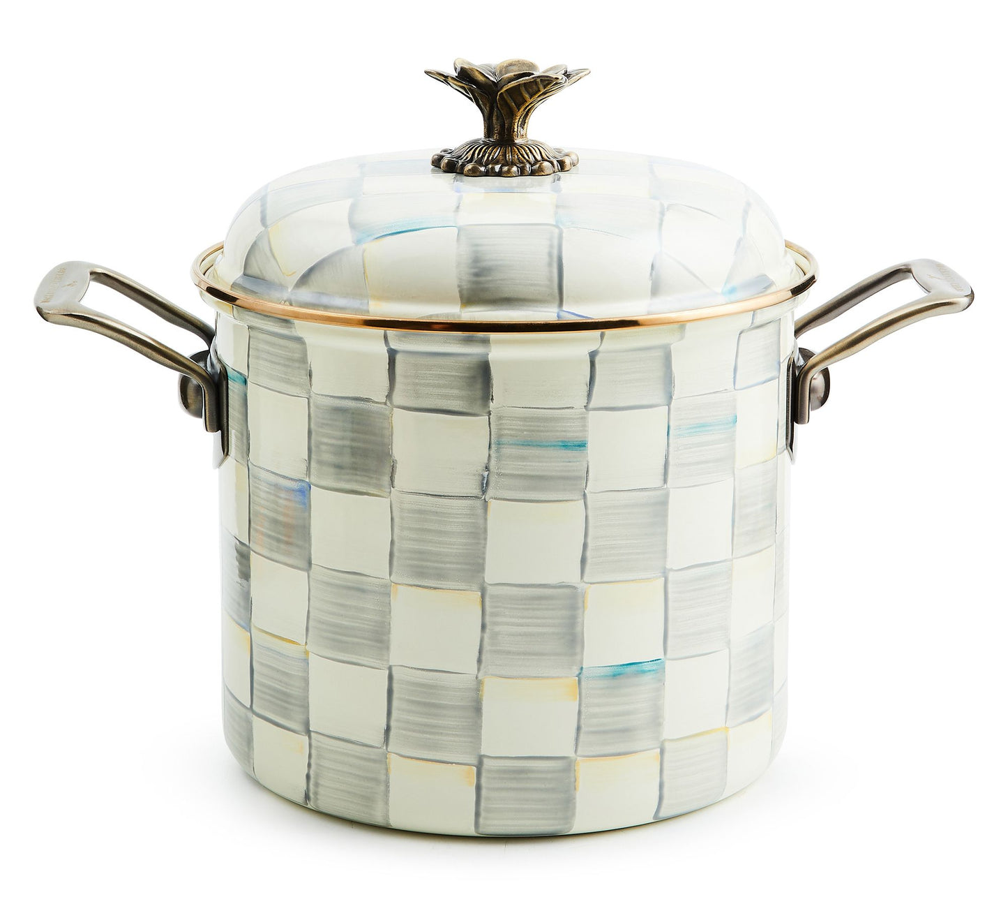 MacKenzie-Childs Sterling Check 7 Quart Stockpot