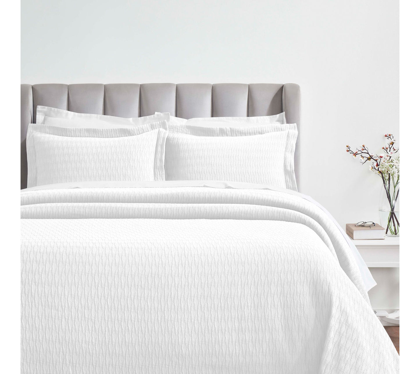 Superior Calvert Cotton Geometric Bedspread & Sham Set, King