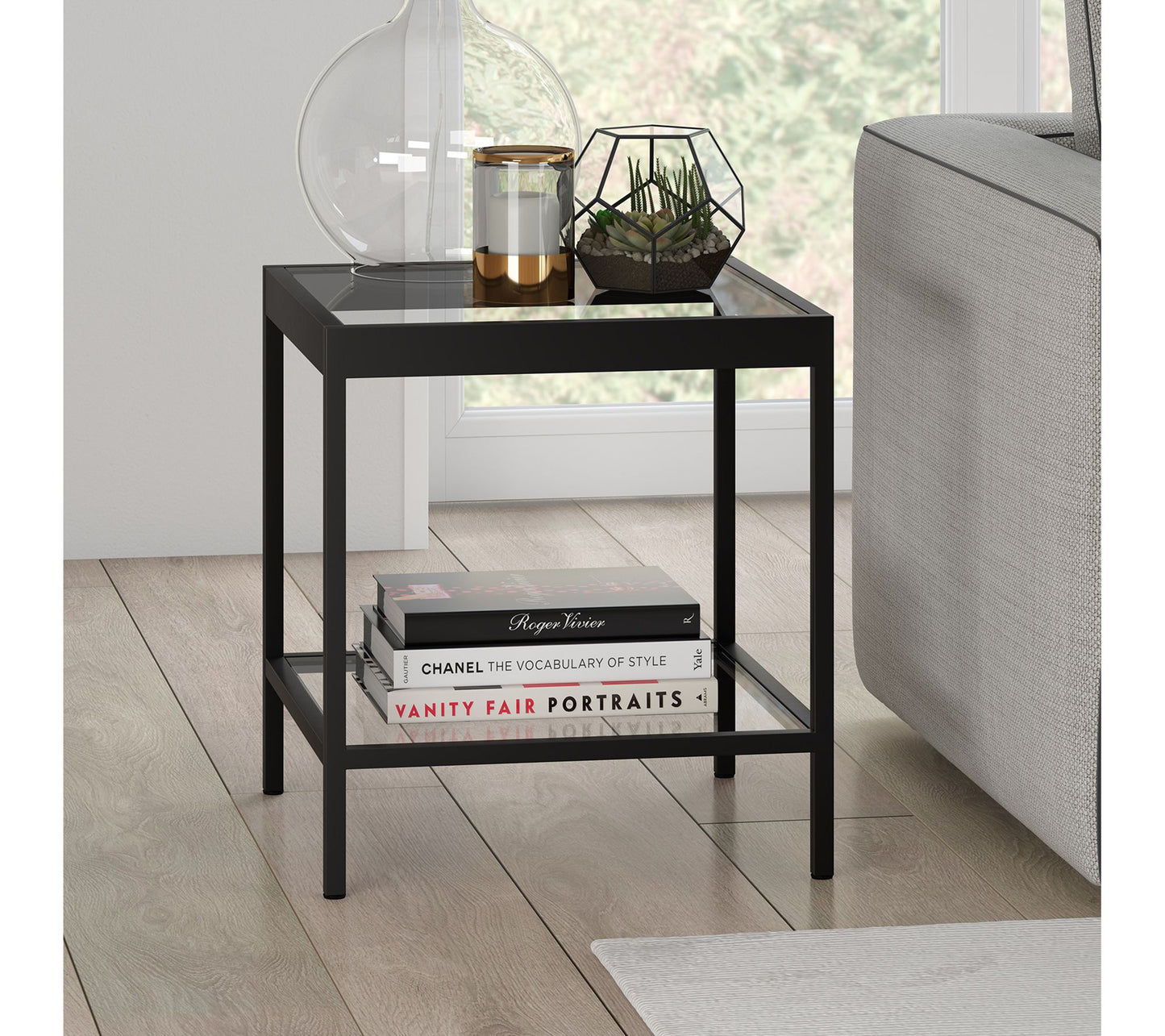 Hudson&Canal Alexis 20" Wide Square Side Table