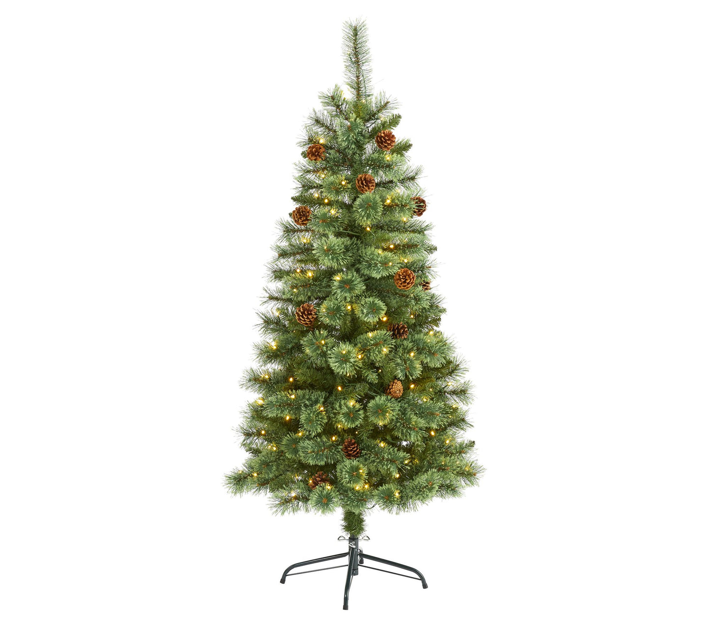 Nearly Natural 5' White Pine Christmas Tree with 200 Lights