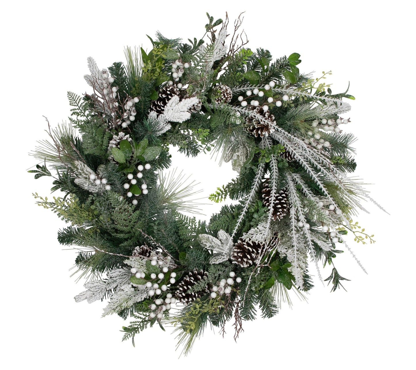 Northlight Frosted Pinecones & Berries Christmas Wreath 36"