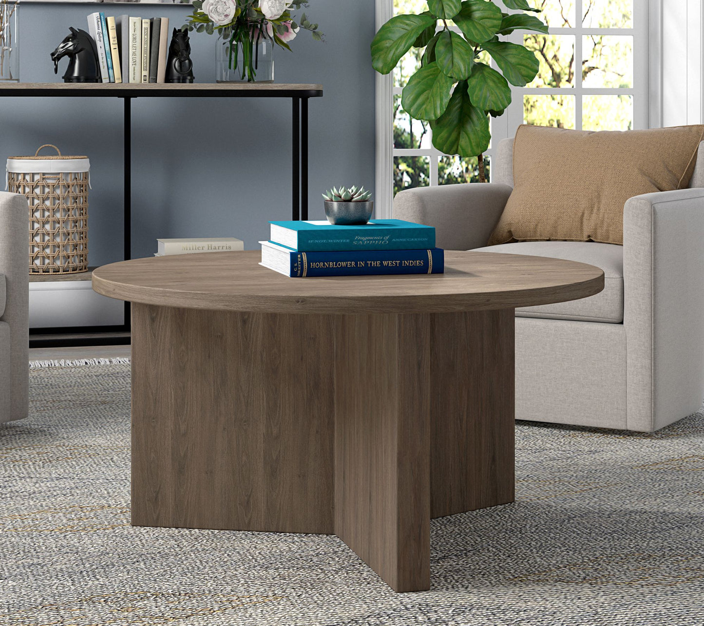 Hudson&Canal Anders 32" Wide Round Coffee Table