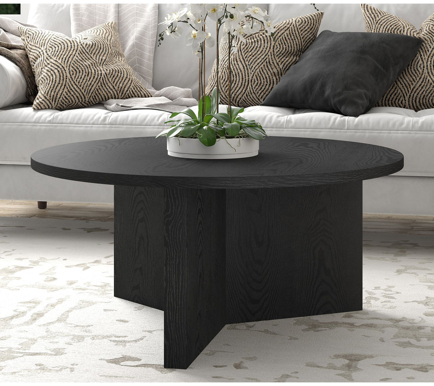 Hudson&Canal Anders 36" Wide Round Coffee Table