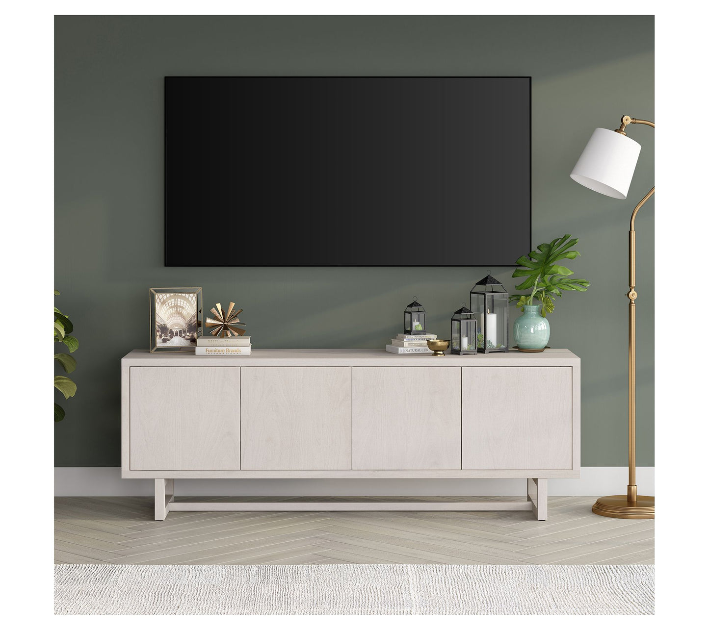 Hudson&Canal Cutler Rectangular TV Stand for TV's up to 75"