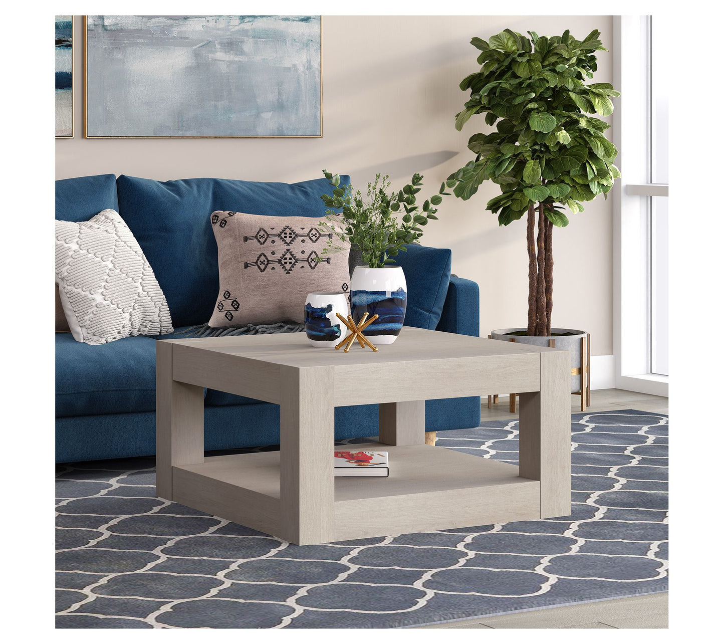 Hudson&Canal Hughes 32" Wide Square Coffee Table