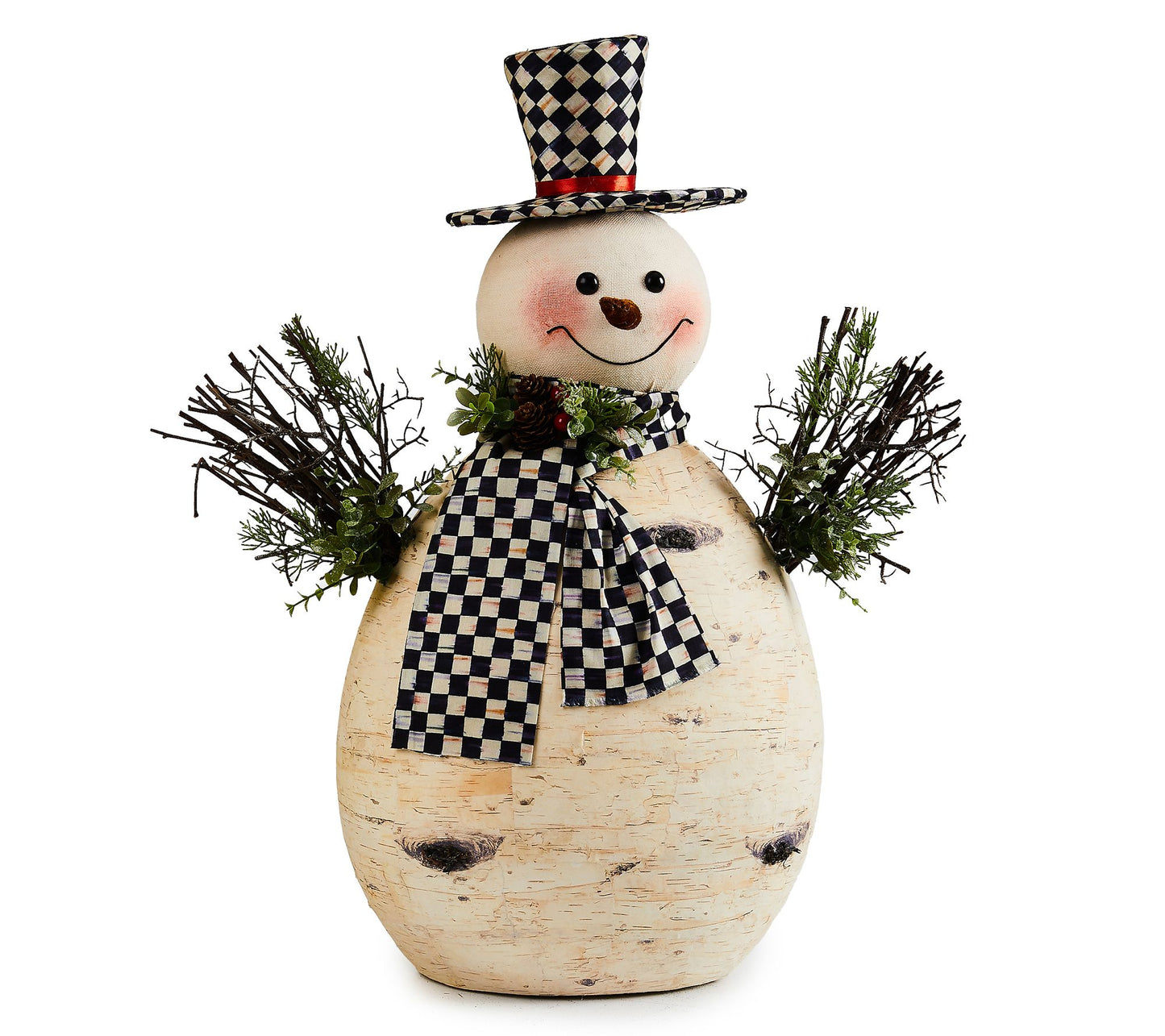 MacKenzie-Childs Farmhouse Large Birch Snowman Figurine