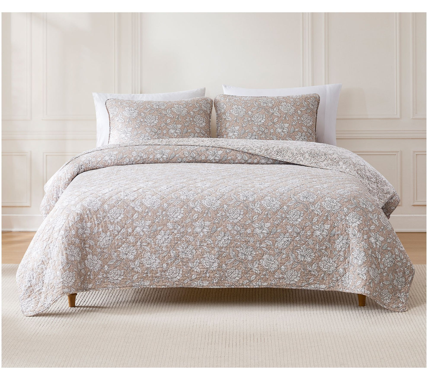 Lush Decor Zara Floral Reversible Cotton QuiltSet Full/Queen