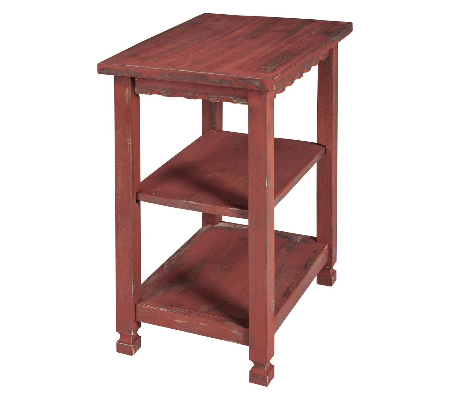 Alaterre Furniture Rustic Cottage End Table with 2 Shelves