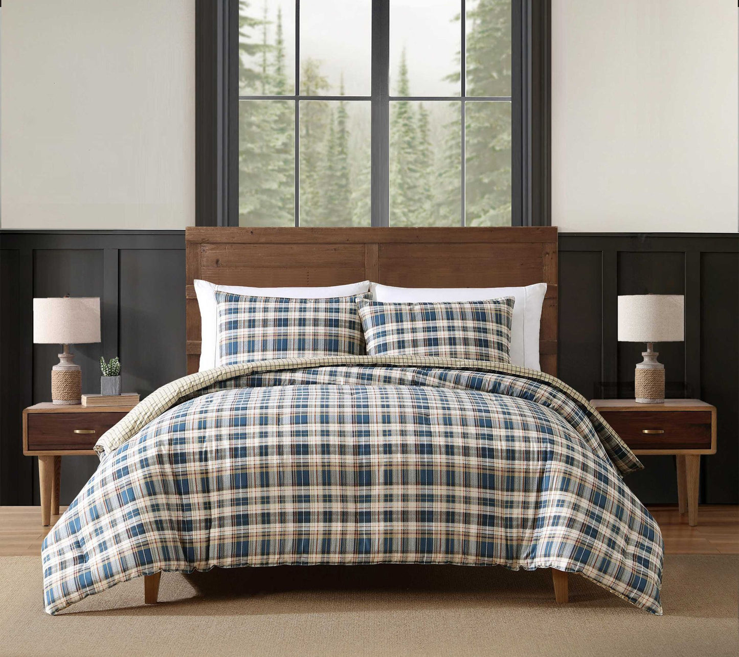 Eddie Bauer Port Gamble Blue Cotton King Comforter Set