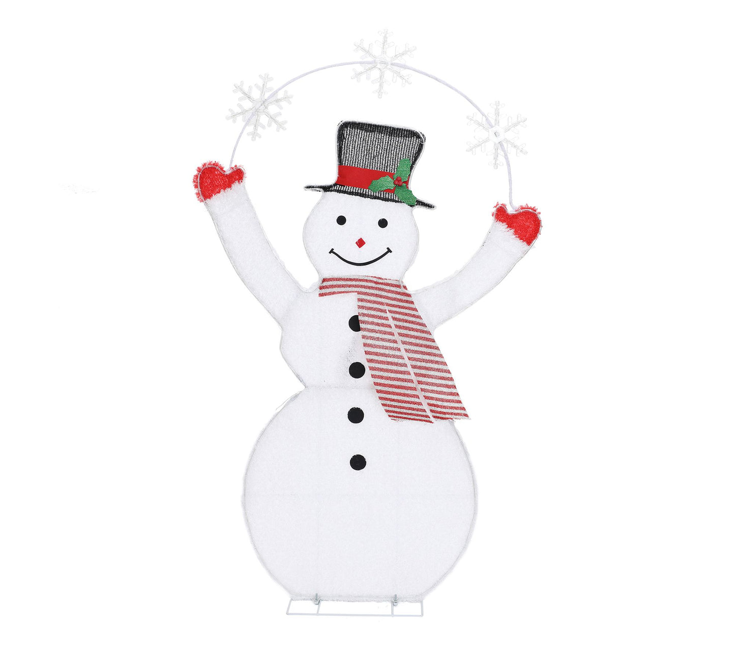 LuxenHome 5Ft Lighted Snowman with Arch Xmas Decoration