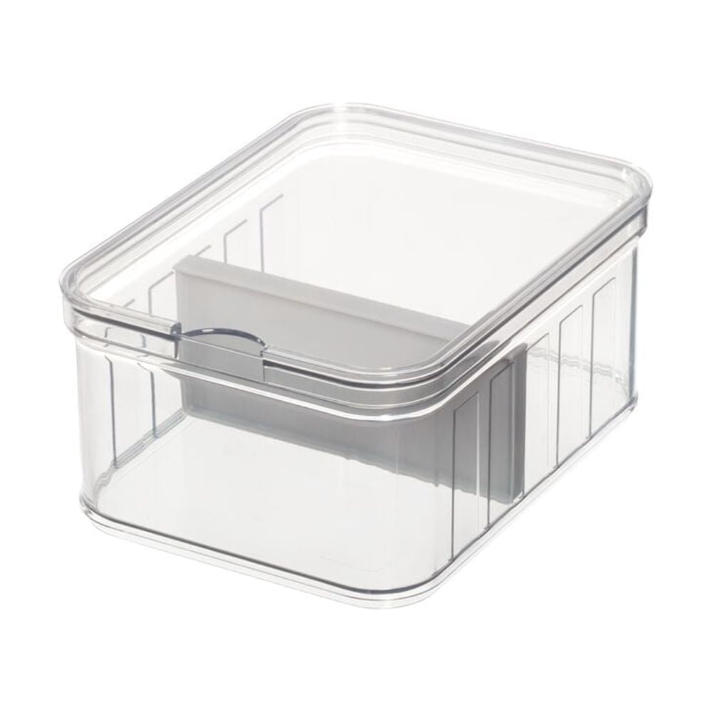 IDesign Crisp Cubo de Basura Apilable de Plástico sin Bpa, Pequeño, Transparente, Blanco