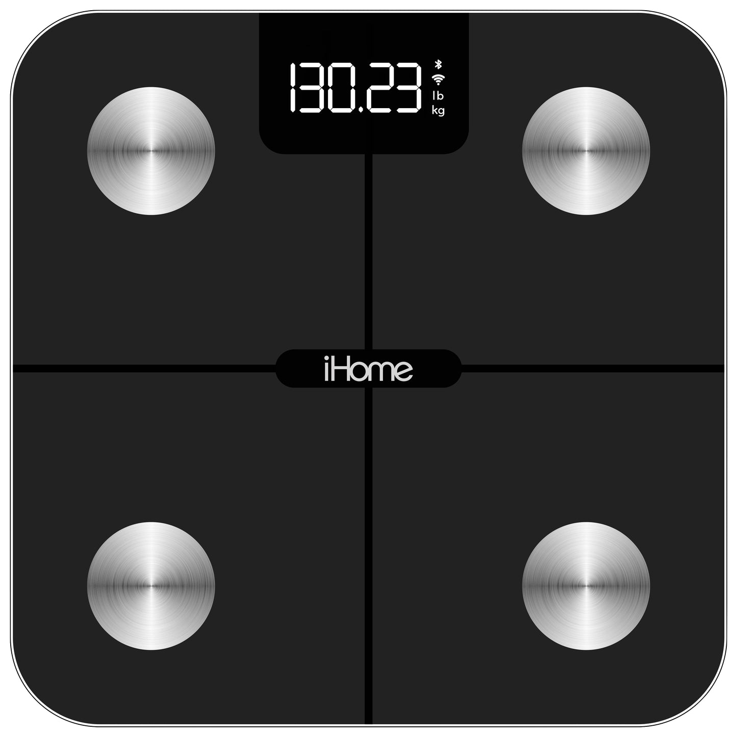 iHome Escala de Baño Inteligente 14 en 1 Digital con BaterÃa para Peso Corporal y BMI con Wi‑fi y App de Entrenador Personal Fit+, Elegible para FSA y HSA, Negra, Capacidad de 397 Lb