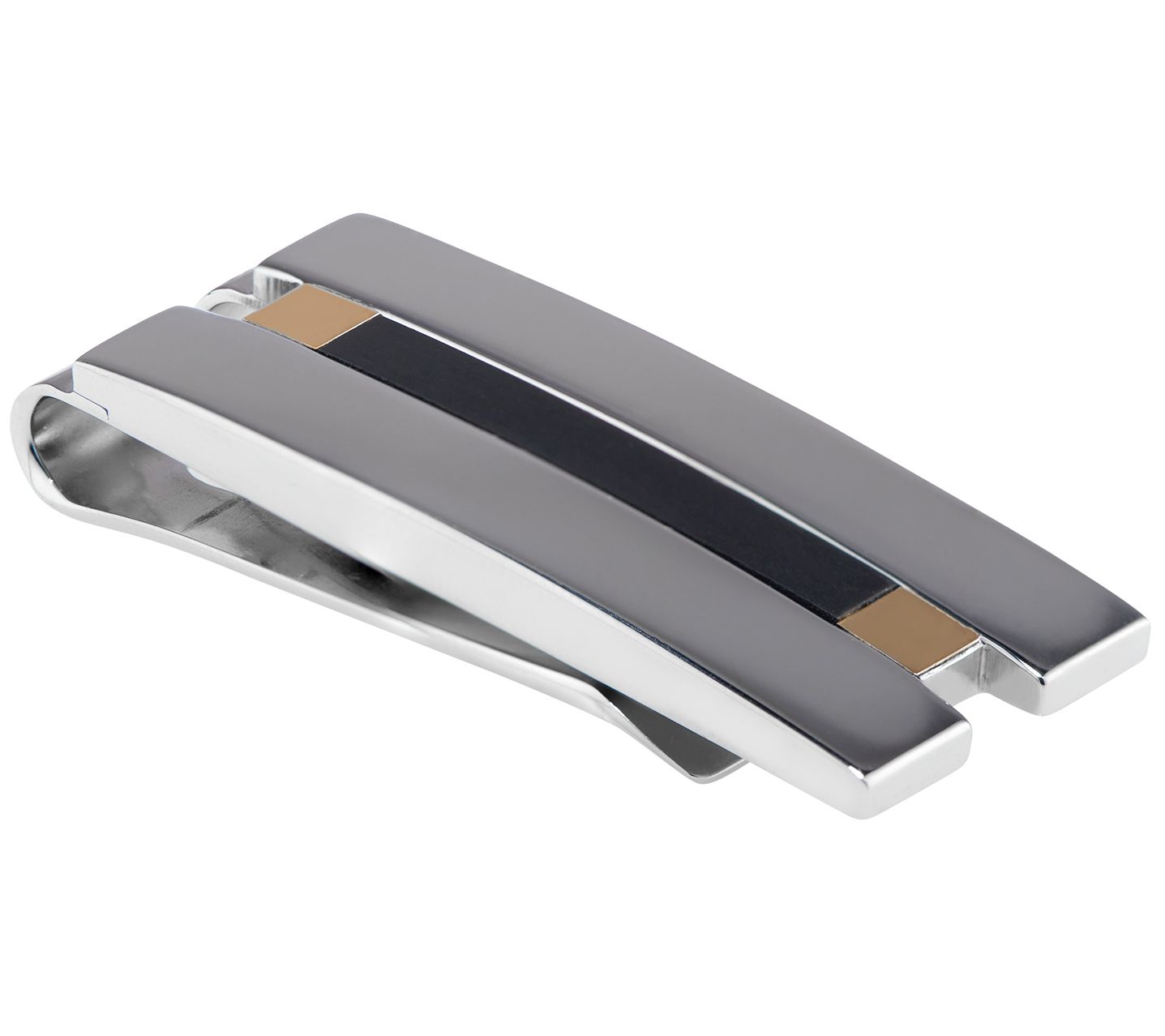 James Michael Men's Polished Stainless & 14K Money Clip