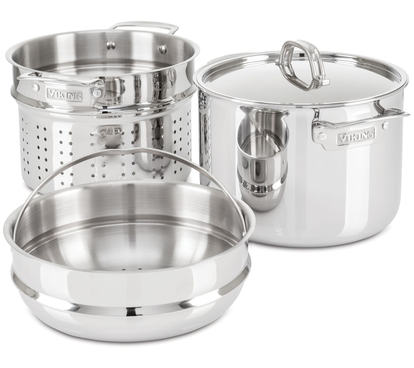 Viking 3-Ply 8-qt Multi-Cooker and Pasta Pot w/Bonus Steamer