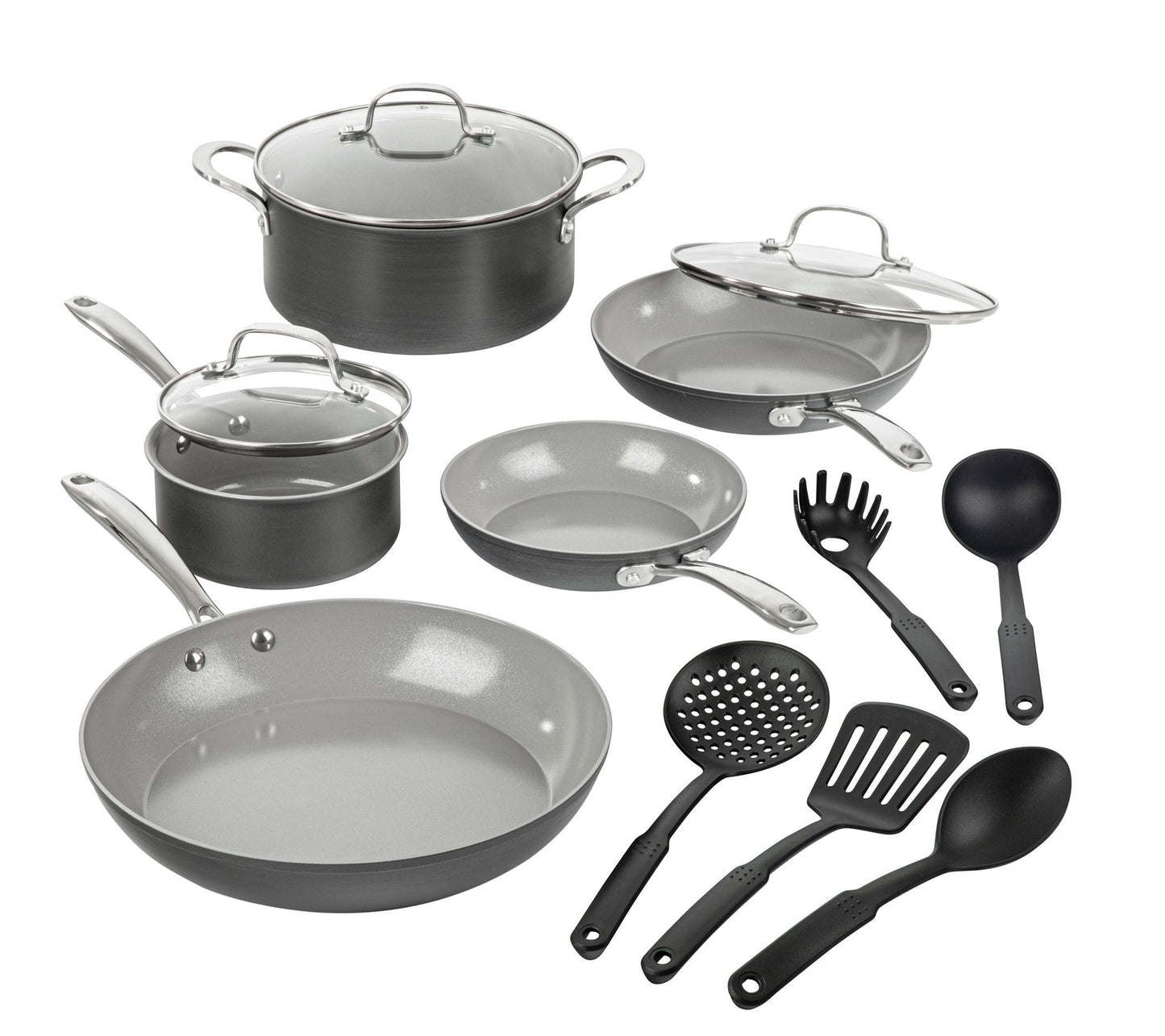 Granitestone Pro 13pc Hard Anodized Cookware Set with Utensil