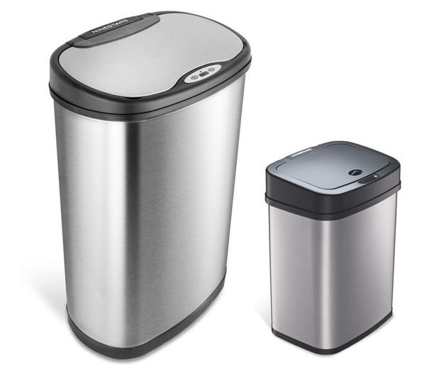 Nine Stars 13-Gallon & 3-Gallon Stainless SteelTrash Can Set