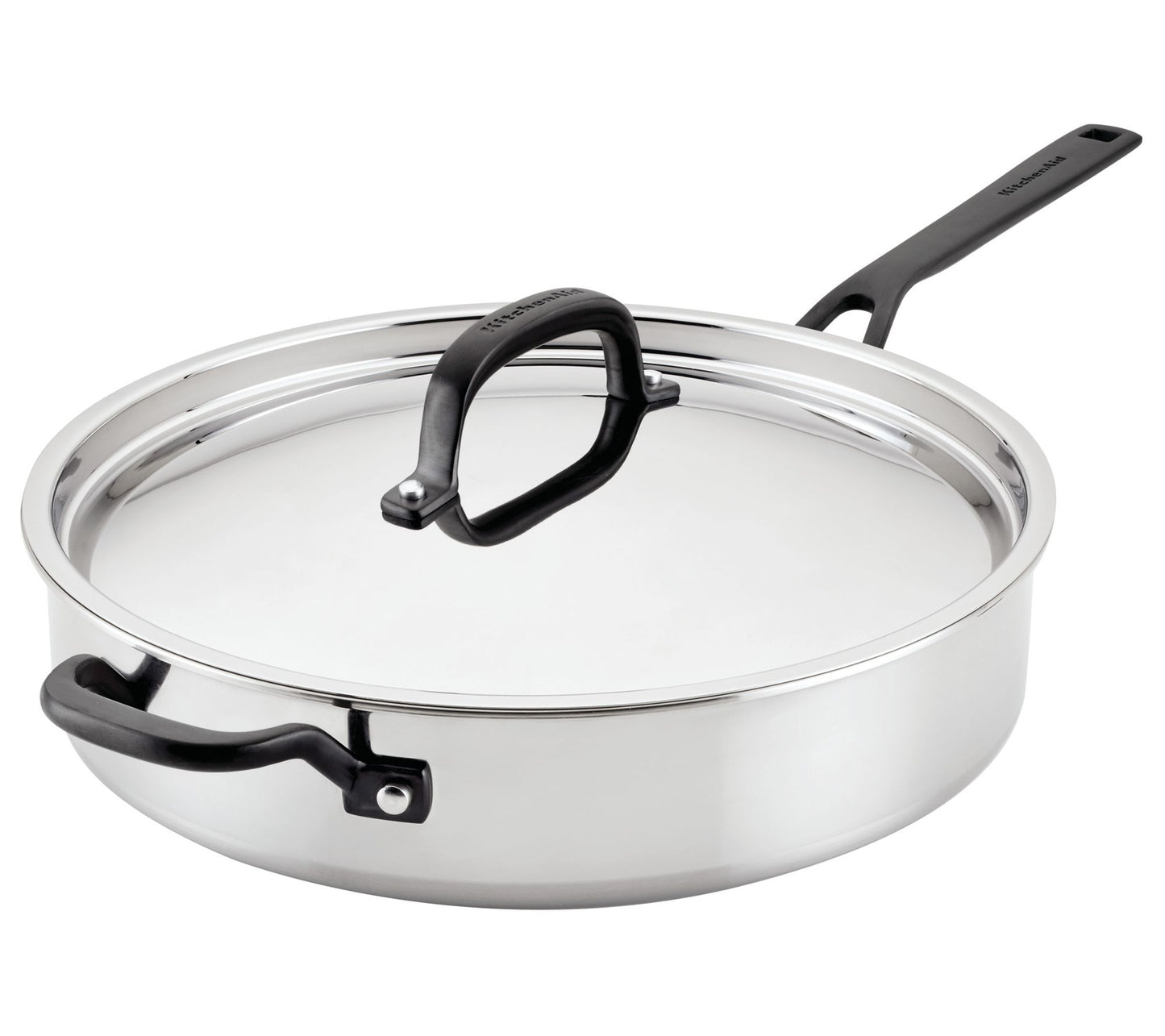 KitchenAid Stainless Steel Induction Saute Panwith Lid, 5qt