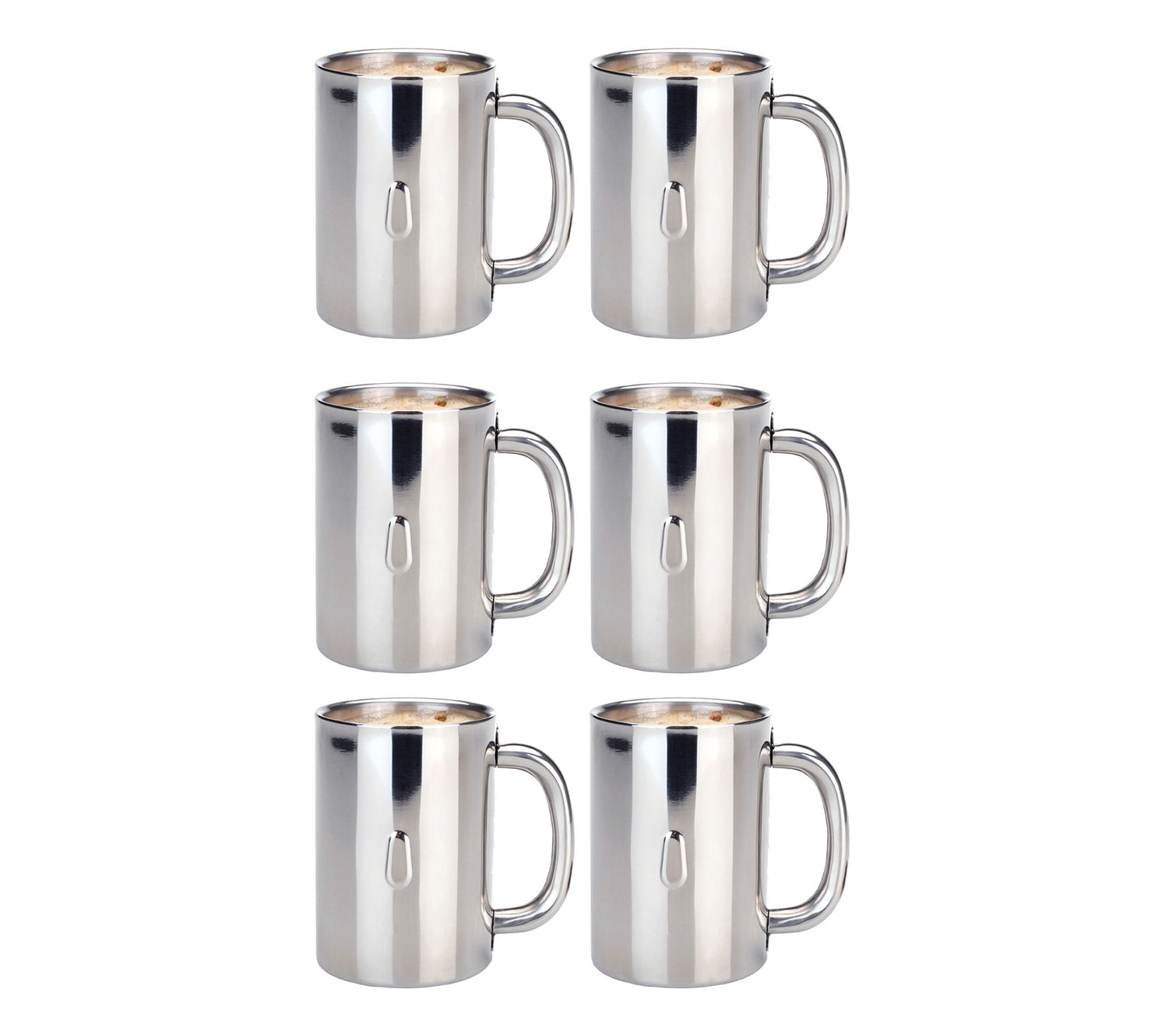 BergHOFF Straight 6Pc 18/10 SS Mug Set, 12 oz