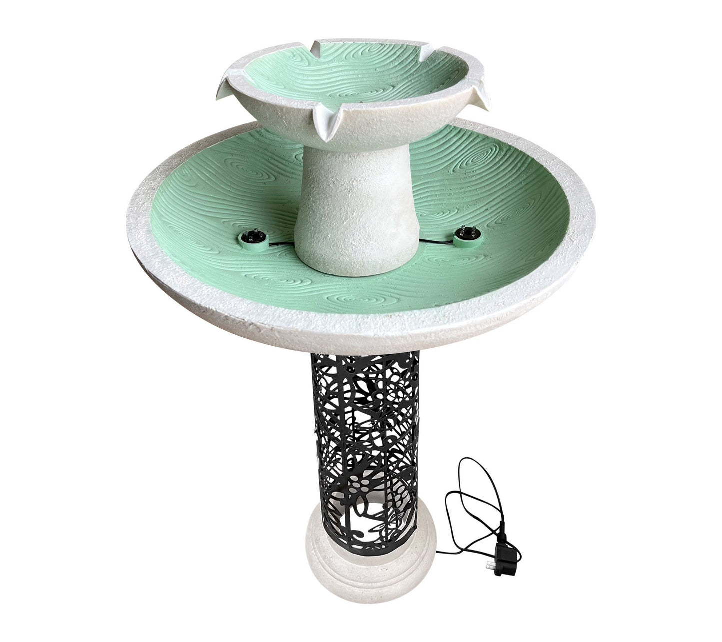"As Is" Temp- tations Outdoor Woodland or Mosaic 2-Tier Lit Fountain