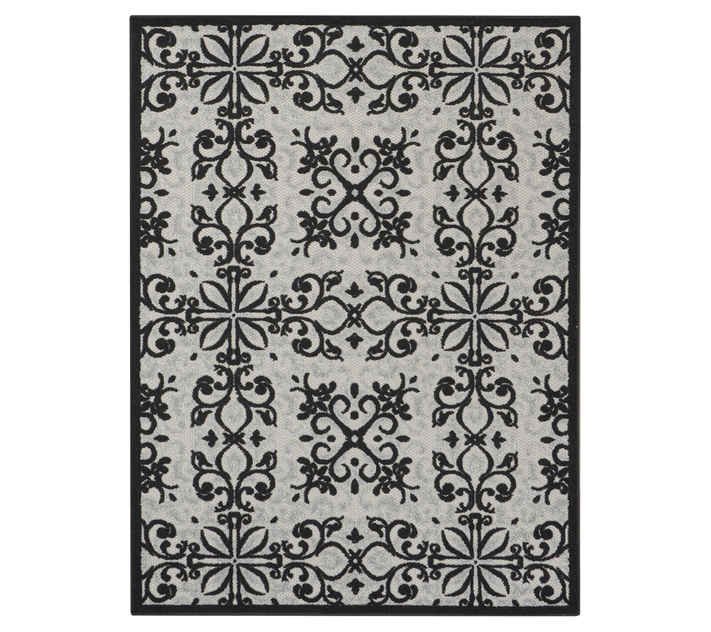 Nourison Home Modern Demask Print Indoor/ Outdoor 5'3" x 7' Rug