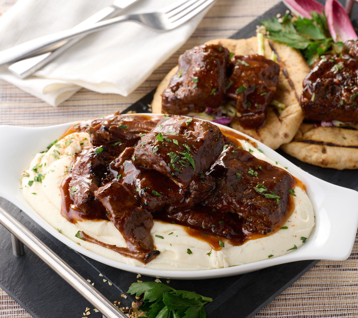 Agostino (4) 1-lb. Packs Fully Cooked Beef Burnt Ends in BBQ Sauce