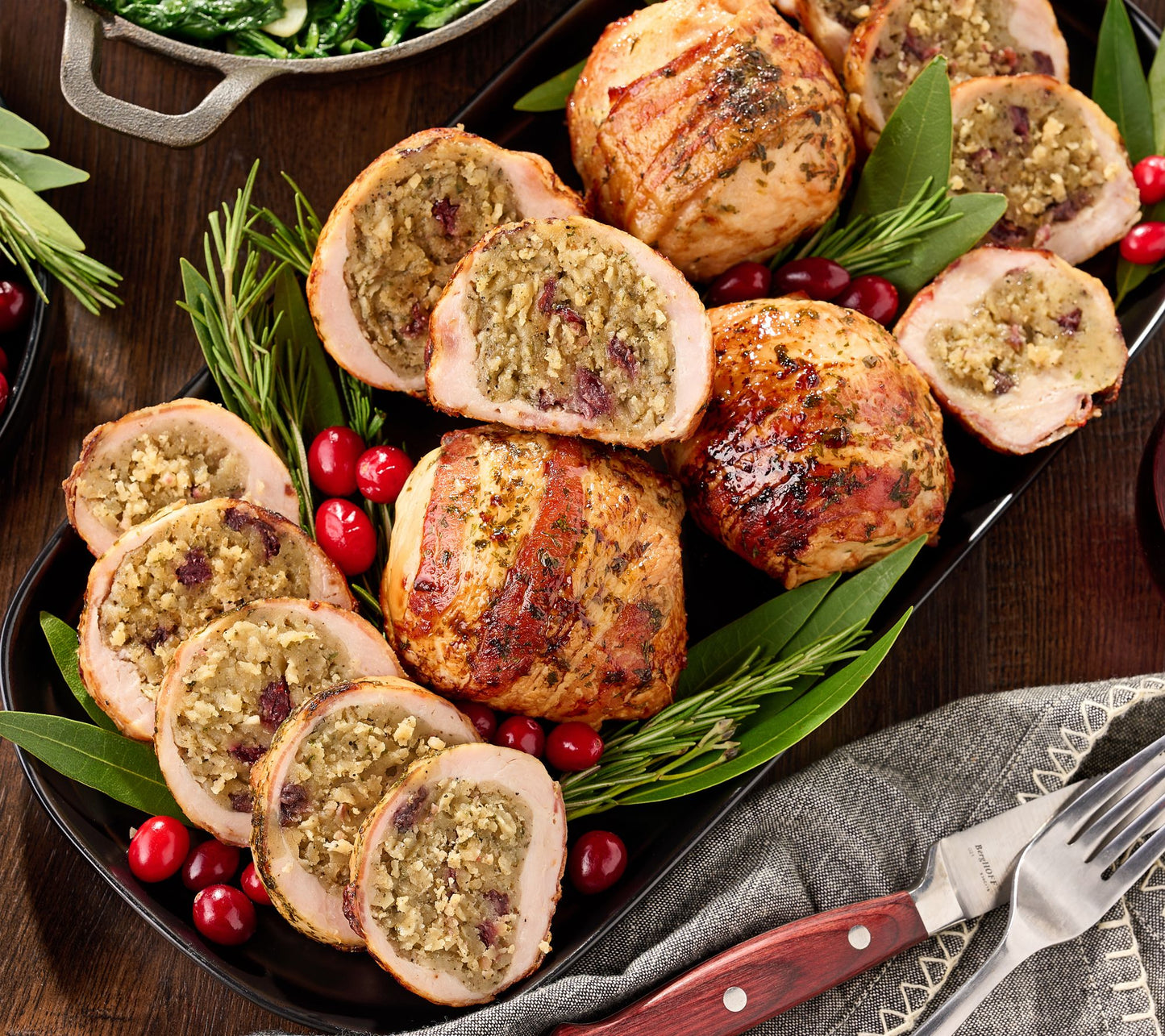 Corky's BBQ (12) 8-oz Bacon Wrapped Stuffed Turkey Breasts Auto-Delivery
