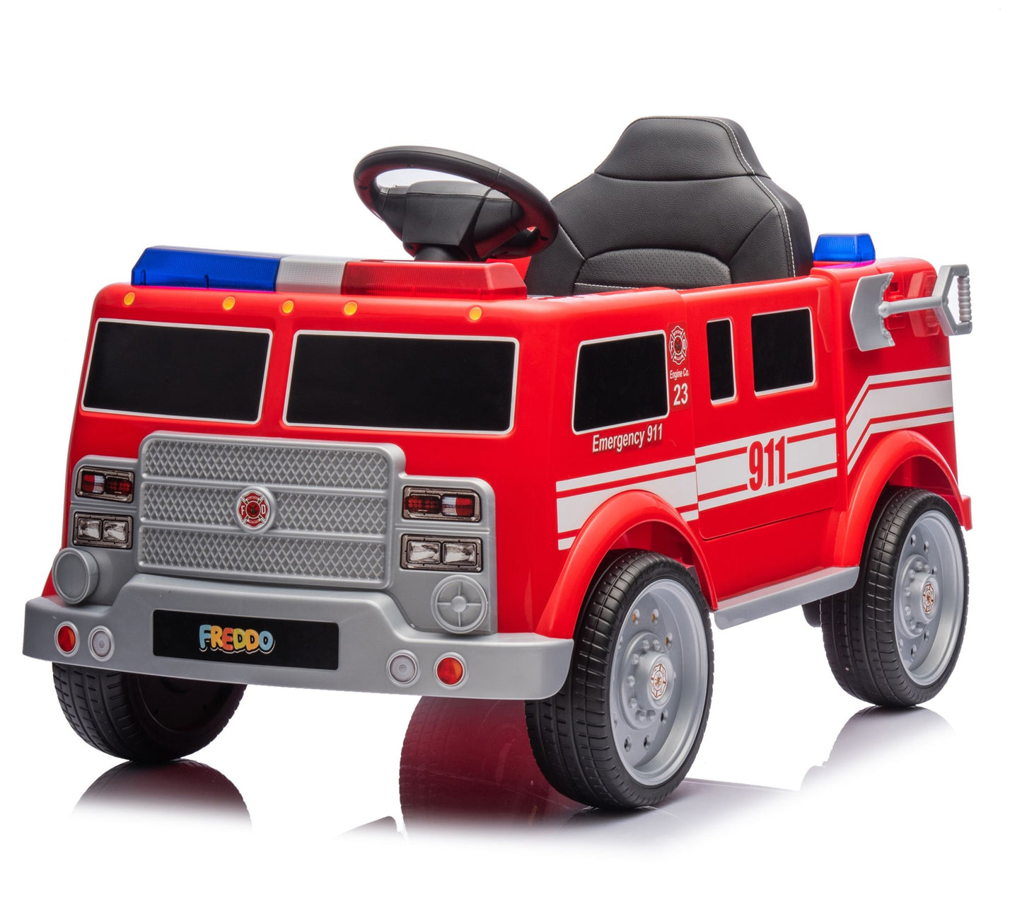 Freddo 12V Fire Truck 1-Seater Ride-On