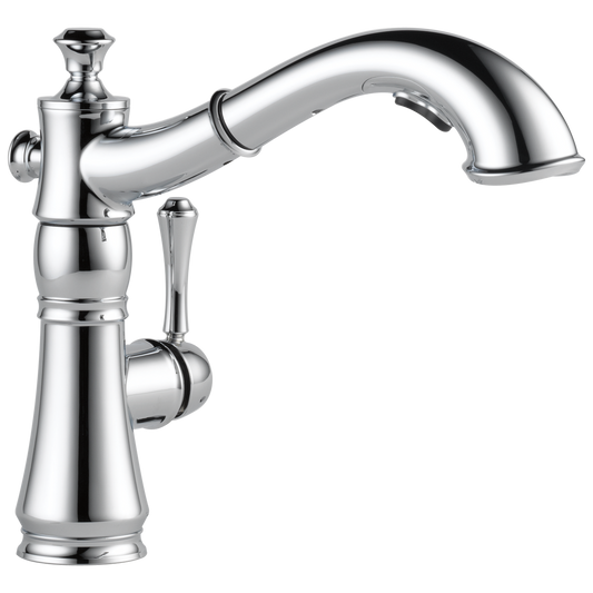 Delta Cassidy Chrome Single Handle Deck-mount Pull-out Kitchen Faucet with Sprayer