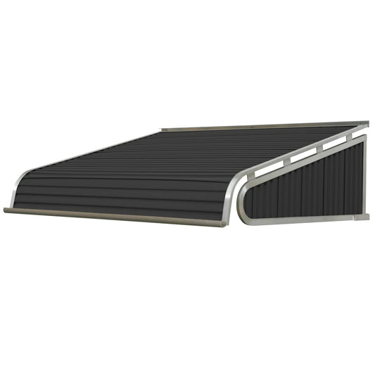 NuImage Awnings 1500 48-Inches Wide x 30-Inches Projection x 13-Inches Height Metal Black Solid Fixed Door Awning