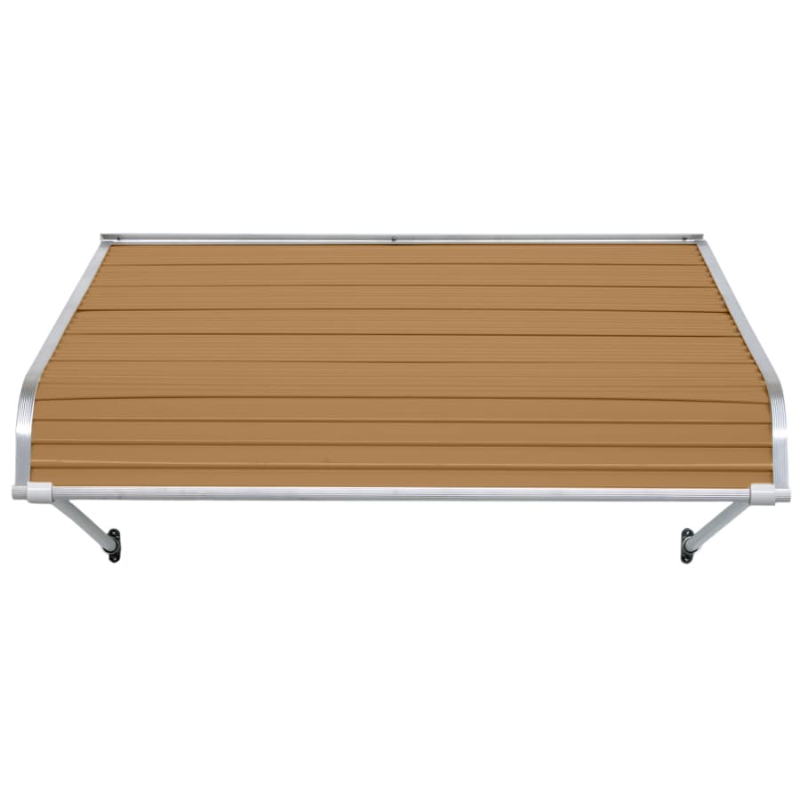 NuImage Awnings 1100 36-Inches Wide x 48-Inches Projection x 18-Inches Height Metal Mocha Tan Solid Fixed Door Awning