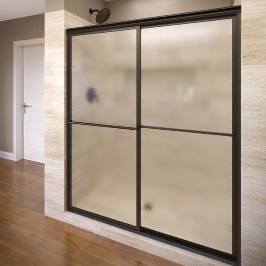 Basco Deluxe Oil Rubbed Bronze 45-in to 47-in W x 71.5-in H Framed Sliding Bathtub Door