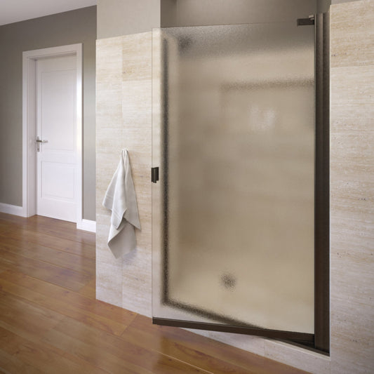 Basco Armon Oil Rubbed Bronze 32-3/4-in to 34-1/4-in W x 66.0-in H Semi-frameless Obscure Glass Pivot Shower door