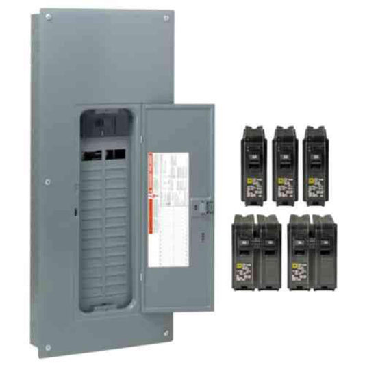 Square D Homeline 200-Amp 30-Spaces 60-Circuit Indoor Main Breaker Plug-on Neutral Load Center (Value Pack) HOM3060M200PQCVP